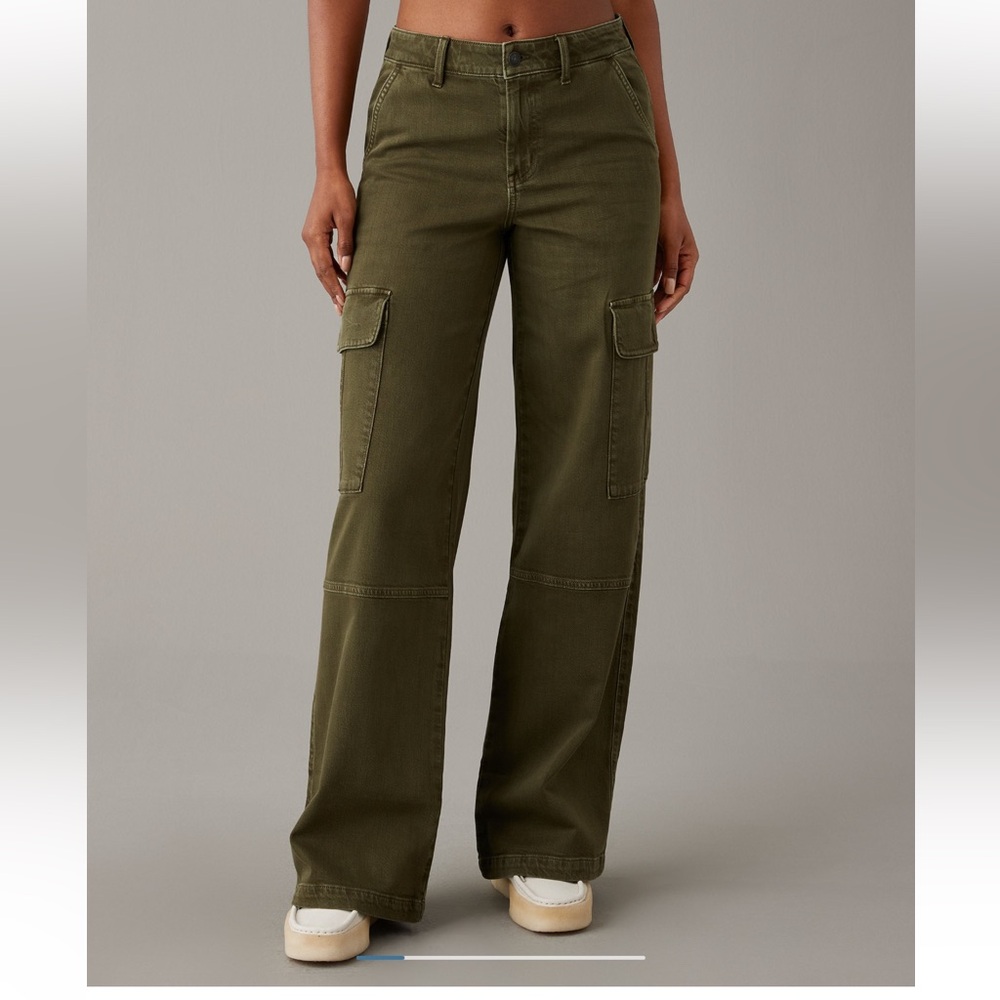 AE DREAMY DRAPE STRETCH CARGO SUPER HIGH-WAISTED BAGGY WIDE LEG PANT